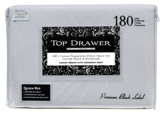 Top Drawer - Flannelette Sheet Set - Silver